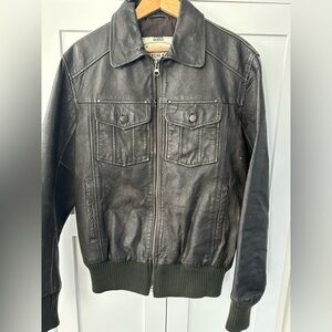 American Rag Vintage Leather Bomber Jacket